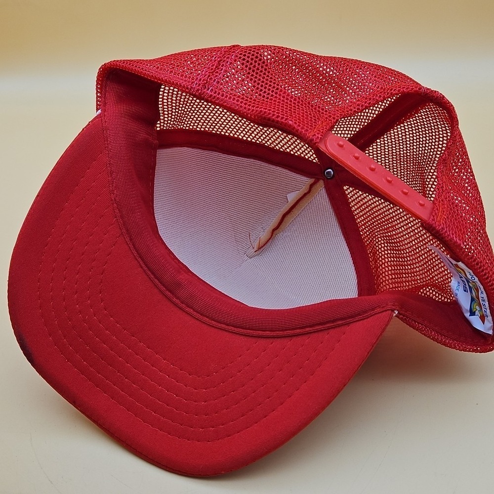 Vintage Trucker Hat Cap Performance Products Fel-Pro Red White Mesh Snapback - Picture 7 of 8